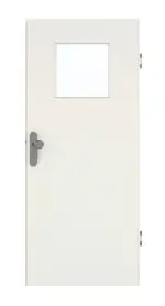 Frontansicht von GARANT Wohnungseingangstür Weiß Struktur Premium GCK08 mit Lichtausschnitt LA-9