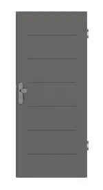 Frontansicht von Huga Wohnungseingangstür Signum 11 Hygge grau RAL 7037 Lack Concept