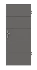 Frontansicht von Huga Wohnungseingangstür Signum 15 Hygge grau RAL 7037 Lack Concept