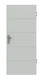 Frontansicht von Signum 27 Basic Lack Grau RAL 7035 Wohnungseingangstür - Huga