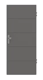 Frontansicht von Huga Wohnungseingangstür Signum 27 Hygge grau RAL 7037 Lack Concept