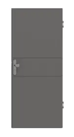 Frontansicht von Huga Wohnungseingangstür Signum 29 Hygge grau RAL 7037 Lack Concept