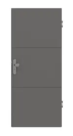 Frontansicht von Huga Wohnungseingangstür Signum 31 Hygge grau RAL 7037 Lack Concept