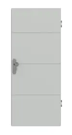 Frontansicht von Signum 34 Basic Lack Grau RAL 7035 Wohnungseingangstür - Huga