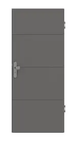 Frontansicht von Huga Wohnungseingangstür Signum 34 Hygge grau RAL 7037 Lack Concept