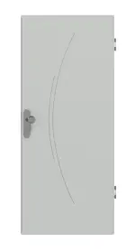 Frontansicht von Signum 49 Basic Lack Grau RAL 7035 Wohnungseingangstür - Huga