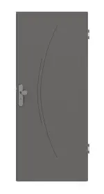 Frontansicht von Huga Wohnungseingangstür Signum 49 Hygge grau RAL 7037 Lack Concept