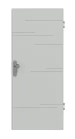 Frontansicht von Signum 50 Basic Lack Grau RAL 7035 Wohnungseingangstür - Huga