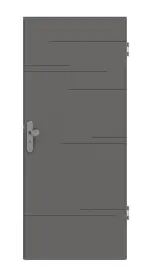 Frontansicht von Huga Wohnungseingangstür Signum 50 Hygge grau RAL 7037 Lack Concept