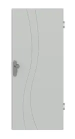 Frontansicht von Signum 51 Basic Lack Grau RAL 7035 Wohnungseingangstür - Huga