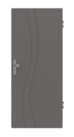 Frontansicht von Huga Wohnungseingangstür Signum 51 Hygge grau RAL 7037 Lack Concept