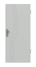 Frontansicht von Signum 53 Basic Lack Grau RAL 7035 Wohnungseingangstür - Huga