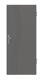 Frontansicht von Huga Wohnungseingangstür Signum 53 Hygge grau RAL 7037 Lack Concept