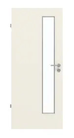 Frontansicht von GARANT Feuchtraumtür Weißlack 9010 GHK08 mit Lichtausschnitt LA-4 schlossseitig