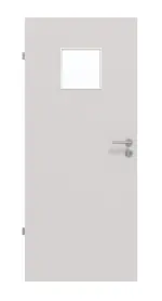 Frontansicht von GARANT Feuchtraumtür U12188SD Lichtgrau GHK08 mit Lichtausschnitt LA-7