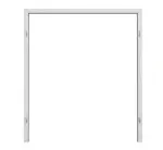 Frontansicht von TEUTO Blendrahmen für Doppelflügeltüren Authentic Grigio CPL mit runder Kante