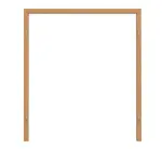 Frontansicht von TEUTO Blendrahmen für Doppelflügeltüren Eiche Premium CPL mit runder Kante