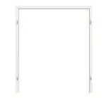 Frontansicht von GARANT Blendrahmen für Doppelflügeltüren Weißlack 9016 CePaL mit runder Kante