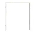 Frontansicht von TEUTO Blockrahmen für Doppelflügeltüren Authentic Bianco CPL mit runder Kante