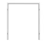 Frontansicht von TEUTO Blockrahmen für Doppelflügeltüren Authentic Grigio CPL mit runder Kante