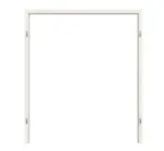 Frontansicht von TEUTO Blockrahmen für Doppelflügeltüren Weißlack 9010 CPL mit runder Kante