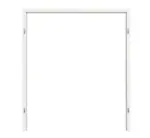 Frontansicht von GARANT Blockrahmen für Doppelflügeltüren Weißlack 9016 mit runder Kante
