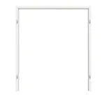 Frontansicht von TEUTO Blockrahmen für Doppelflügeltüren Weißlack 9016 mit runder Kante