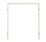 Frontansicht von GARANT Blockrahmen für Doppelflügeltüren Weiß Struktur Premium CePaL mit runder Kante