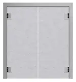 Frontansicht von HÖRMANN Kunststoff-Doppelflügel-Pendeltür Granit inkl. Blendrahmen