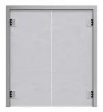 Frontansicht von HÖRMANN Kunststoff-Doppelflügel-Pendeltür Granit inkl. Umfassungszarge