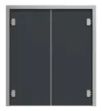 Frontansicht von HÖRMANN Kunststoff-Doppelflügel-Pendeltür inkl. Umfassungszarge