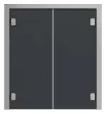 Frontansicht von HÖRMANN Kunststoff-Doppelflügel-Pendeltür inkl. Blendrahmen