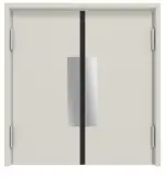 Frontansicht von Komplettset Stahl Mehrzweck Doppelflügel-Pendeltür MZ-2 inkl. Umfassungszarge - Hörmann