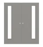 Frontansicht von WESTAG Doppelflügel-Schiebetür Kitt A 446 PortaLit CPL mit Lichtausschnitt LA-1B