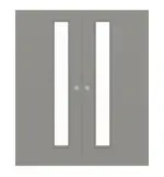 Frontansicht von WESTAG Doppelflügel-Schiebetür Kitt A 446 PortaLit CPL mit Lichtausschnitt LA-1D