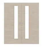 Frontansicht von WESTAG Doppelflügel-Schiebetür Platineiche Cross EIC 424 PortaLit CPL mit Lichtausschnitt LA-1D