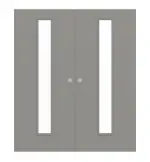 Frontansicht von WESTAG Doppelflügel-Schiebetür Kitt A 446 PortaLit CPL mit Lichtausschnitt LA-1