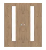 Frontansicht von WESTAG Doppelflügel-Schiebetür Eiche Adria Ei 767 PortaLit CPL mit Lichtausschnitt LA-1