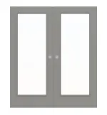 Frontansicht von WESTAG Doppelflügel-Schiebetür Kitt A 446 PortaLit CPL mit Lichtausschnitt LA-1000