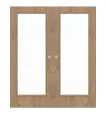 Frontansicht von WESTAG Doppelflügel-Schiebetür Eiche Adria Ei 767 PortaLit CPL mit Lichtausschnitt LA-1000