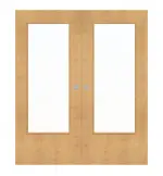 Frontansicht von WESTAG Doppelflügel-Schiebetür Ahorn Rustikal AH 74 PortaLit CPL mit Lichtausschnitt LA-DIN