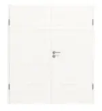 Frontansicht von HÖRMANN Doppelflügeltür Gebürstetes Weiß quer Duradecor ProLine mit Zarge