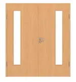Frontansicht von Französische Buche LA 24 bandseitig ProLine Duradecor Doppelflügeltür inkl. Zarge - Hörmann