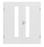 Frontansicht von Bütte Weiß LA 24 schlossseitig Basic Durat Doppelflügeltür inkl. Zarge - Huga