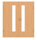 Frontansicht von Französische Buche LA 24 schlossseitig ProLine Duradecor Doppelflügeltür inkl. Zarge - Hörmann