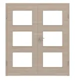 Frontansicht von Graueiche quer LA 11 ProLine Duradecor Doppelflügeltür inkl. Zarge - Hörmann