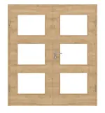 Frontansicht von Asteiche quer LA 11 Basic Durat Doppelflügeltür inkl. Zarge - Huga