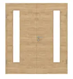 Frontansicht von Wildeiche quer LA 24 bandseitig ProLine Duradecor Doppelflügeltür inkl. Zarge - Hörmann