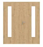 Frontansicht von Asteiche LA 24 bandseitig Basic Durat Doppelflügeltür inkl. Zarge - Huga