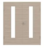 Frontansicht von Graueiche quer LA 24 ProLine Duradecor Doppelflügeltür inkl. Zarge - Hörmann